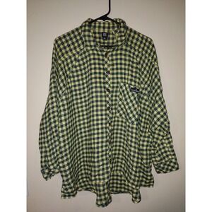 BDG Urban Outfitters Yellow Green Plaid‎ Flannel Button Down Shirt Women Small